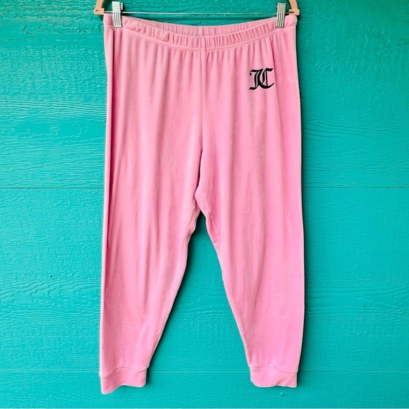2 PIECE SET JUICY COUTURE SIGNATURE PINK VELOUR LOUNGE SET SIZE LARGE - Picture 9 of 10